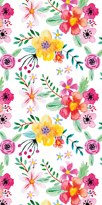 Stoffen rolgordijn met geschilderde bloemen