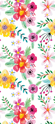 Stoffen rolgordijn met geschilderde bloemen