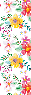 Stoffen rolgordijn met geschilderde bloemen
