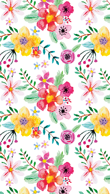 Stoffen rolgordijn met geschilderde bloemen