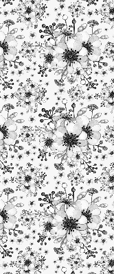 Binnenrolgordijn voor raam met getekende bloemenprint