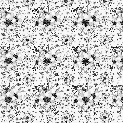 Binnenrolgordijn voor raam met getekende bloemenprint