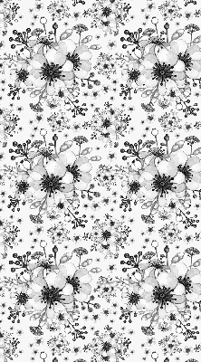 Binnenrolgordijn voor raam met getekende bloemenprint