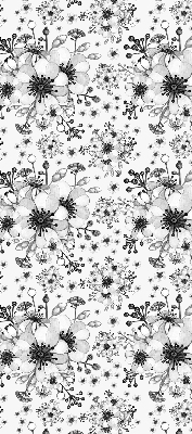 Binnenrolgordijn voor raam met getekende bloemenprint