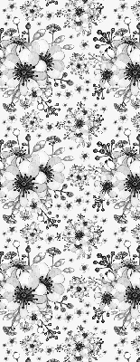 Binnenrolgordijn voor raam met getekende bloemenprint