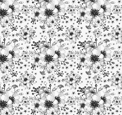 Binnenrolgordijn voor raam met getekende bloemenprint