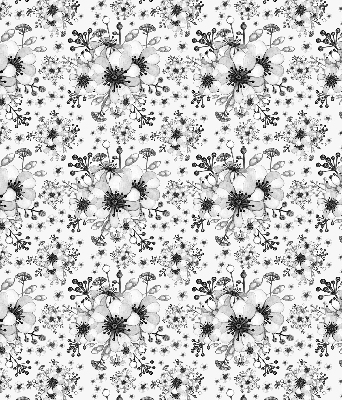 Binnenrolgordijn voor raam met getekende bloemenprint