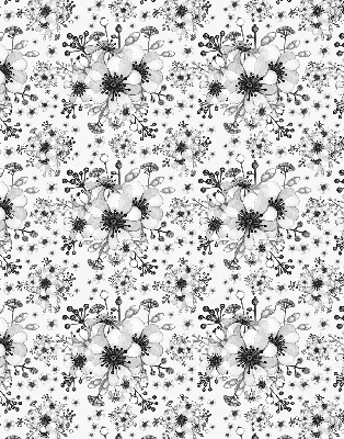 Binnenrolgordijn voor raam met getekende bloemenprint