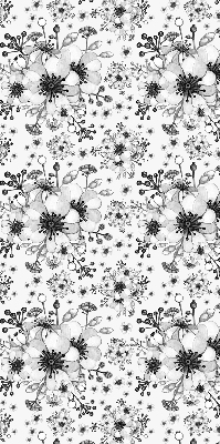 Binnenrolgordijn voor raam met getekende bloemenprint