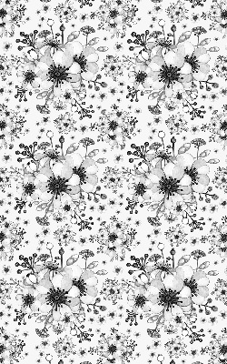 Binnenrolgordijn voor raam met getekende bloemenprint