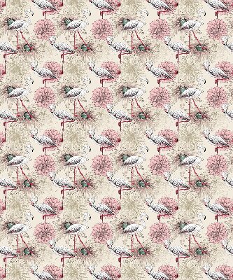 Rolgordijn voor raam met witte flamingo's