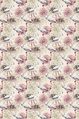 Rolgordijn voor raam met witte flamingo's
