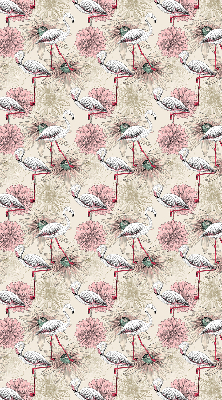 Rolgordijn voor raam met witte flamingo's