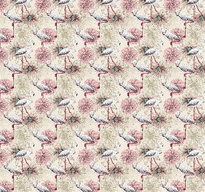 Rolgordijn voor raam met witte flamingo's