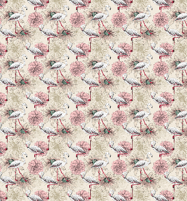 Rolgordijn voor raam met witte flamingo's