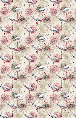 Rolgordijn voor raam met witte flamingo's