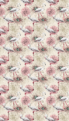 Rolgordijn voor raam met witte flamingo's