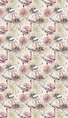 Rolgordijn voor raam met witte flamingo's