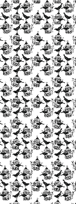 Binnengordijn met zwarte raven