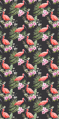 Stoffen rolgordijn met flamingo's op planten