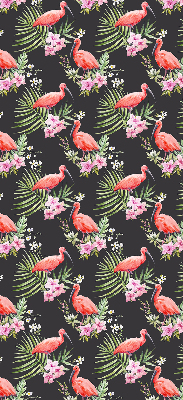 Stoffen rolgordijn met flamingo's op planten