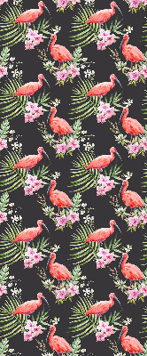 Stoffen rolgordijn met flamingo's op planten