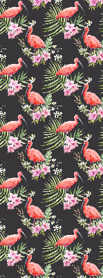 Stoffen rolgordijn met flamingo's op planten