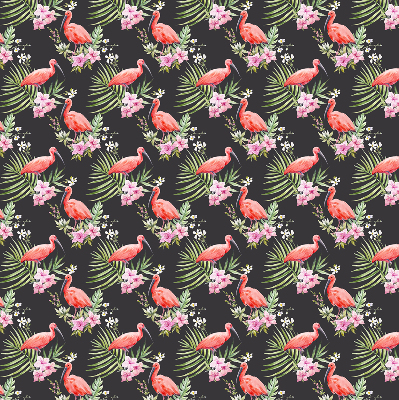 Stoffen rolgordijn met flamingo's op planten