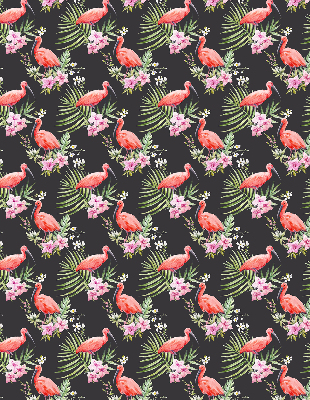 Stoffen rolgordijn met flamingo's op planten
