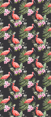 Stoffen rolgordijn met flamingo's op planten