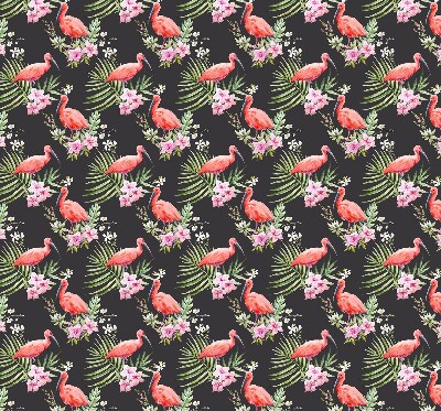 Stoffen rolgordijn met flamingo's op planten