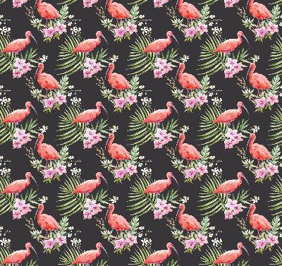 Stoffen rolgordijn met flamingo's op planten
