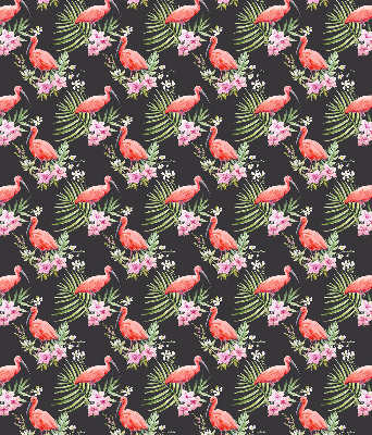 Stoffen rolgordijn met flamingo's op planten