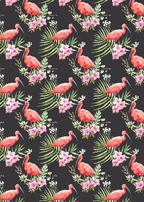 Stoffen rolgordijn met flamingo's op planten