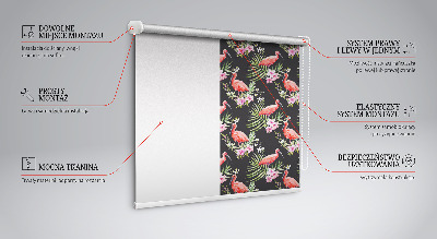 Stoffen rolgordijn met flamingo's op planten