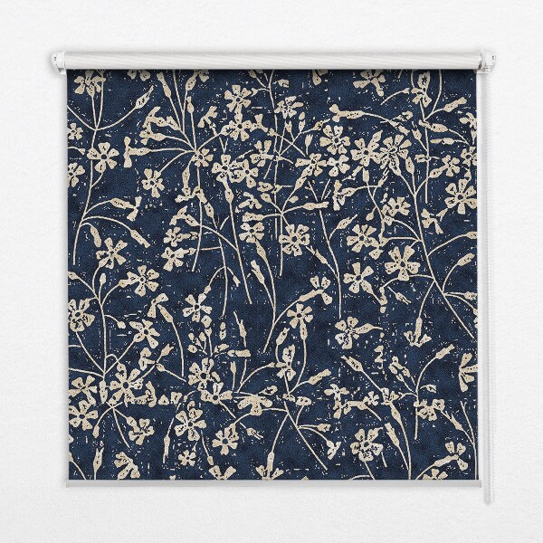 Stoffen rolgordijn met bloemenprint
