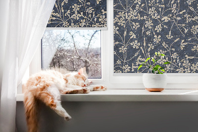 Stoffen rolgordijn met bloemenprint