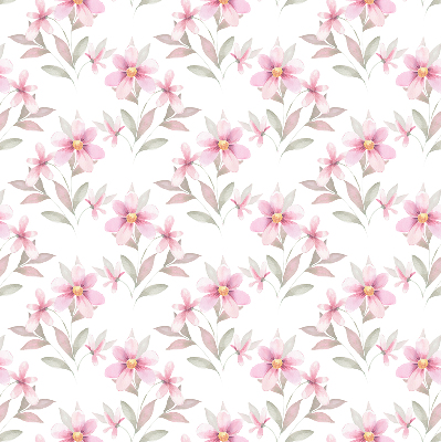 Binnenrolgordijn voor raam met roze bloemen