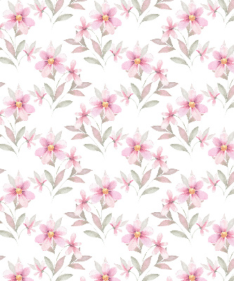 Binnenrolgordijn voor raam met roze bloemen