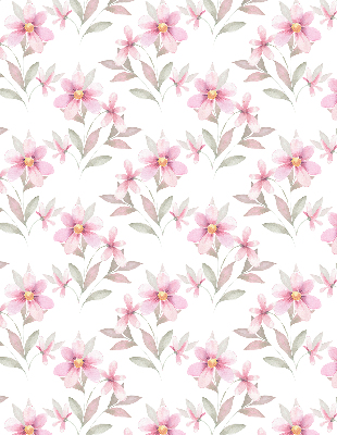 Binnenrolgordijn voor raam met roze bloemen
