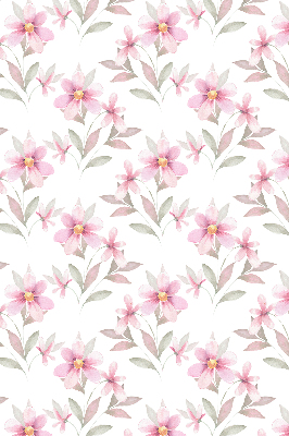 Binnenrolgordijn voor raam met roze bloemen