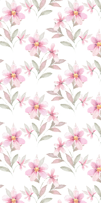Binnenrolgordijn voor raam met roze bloemen