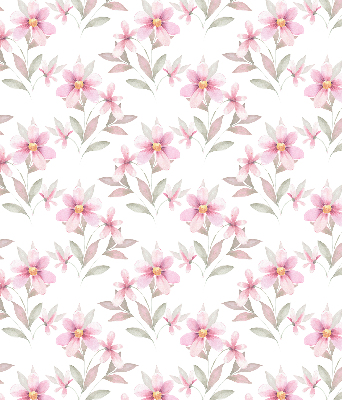 Binnenrolgordijn voor raam met roze bloemen