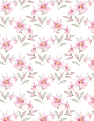 Binnenrolgordijn voor raam met roze bloemen