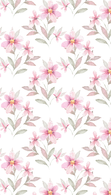 Binnenrolgordijn voor raam met roze bloemen