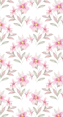 Binnenrolgordijn voor raam met roze bloemen