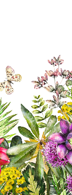 Rolgordijn voor balkondeur met bloemenmotief