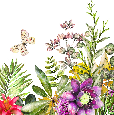 Rolgordijn voor balkondeur met bloemenmotief