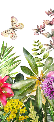 Rolgordijn voor balkondeur met bloemenmotief