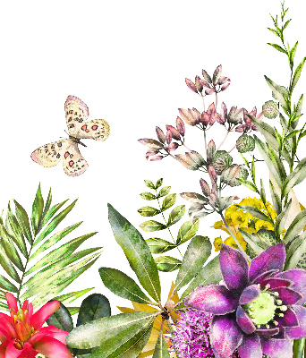 Rolgordijn voor balkondeur met bloemenmotief